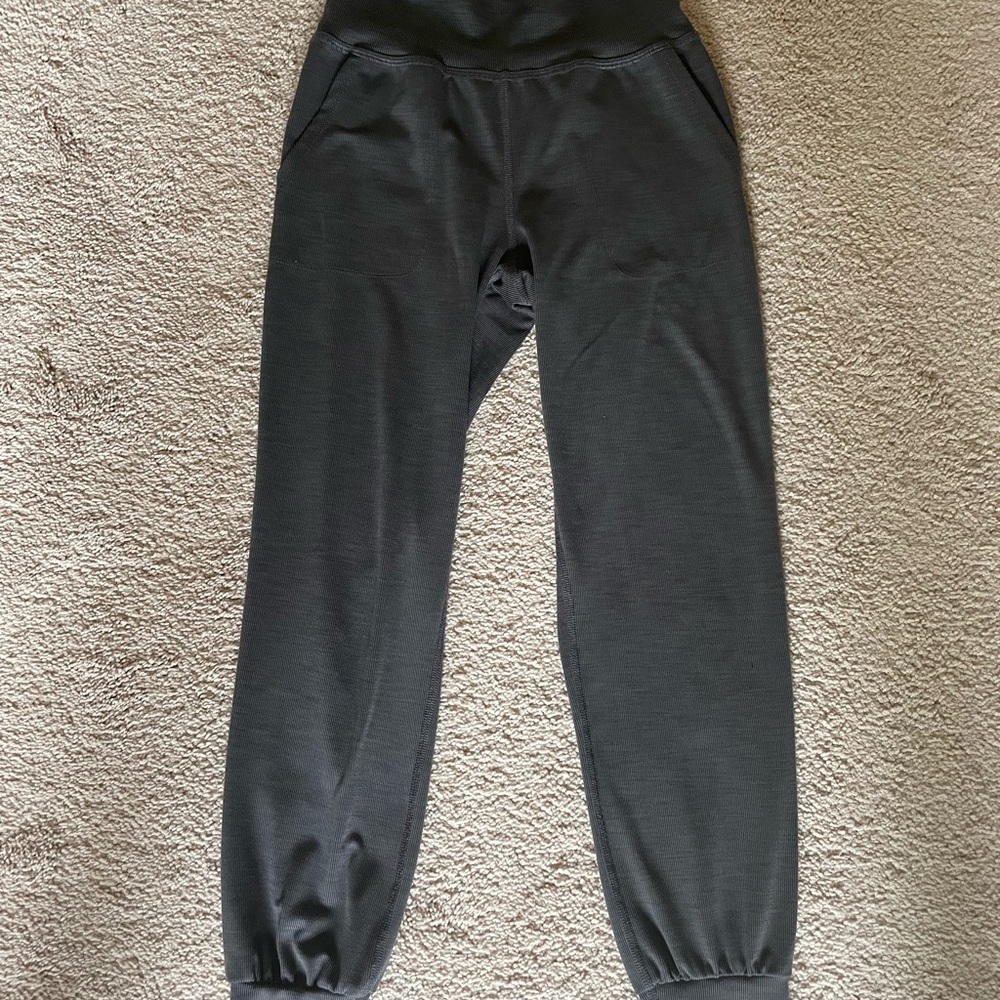 Beyond Yoga Gray Track Pants with Elastic Cuffs